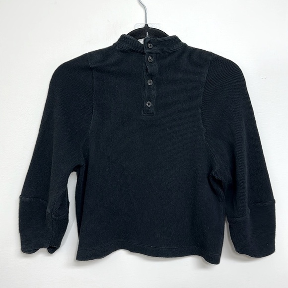 Madewell Texture & Thread Button-Back Mockneck Top Black XS - Picture 5 of 7